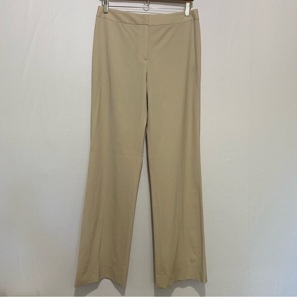 Lafayette 148 New York Virgin Wool Blend Beige Trousers Pants 6 Menswear Work - Picture 1 of 15